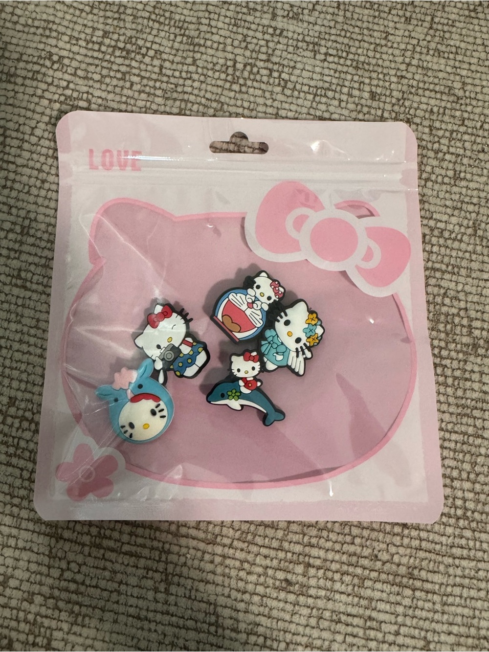 Hello Kitty Cute Character croc Charm Set - Pink